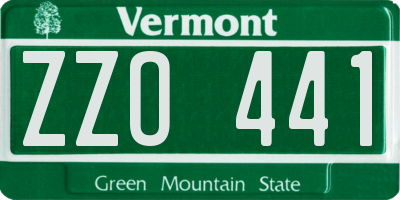 VT license plate ZZO441