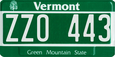 VT license plate ZZO443