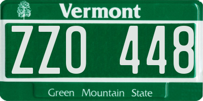 VT license plate ZZO448