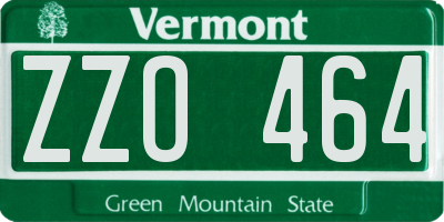 VT license plate ZZO464
