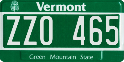 VT license plate ZZO465