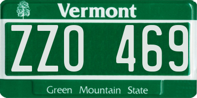 VT license plate ZZO469
