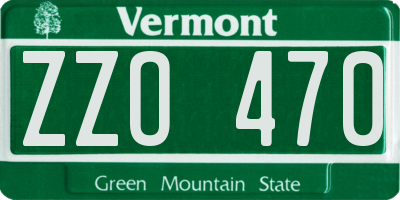 VT license plate ZZO470