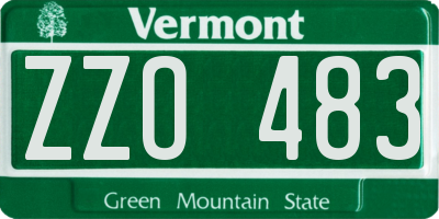 VT license plate ZZO483