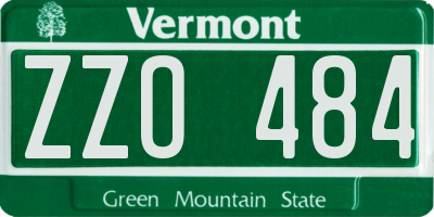 VT license plate ZZO484