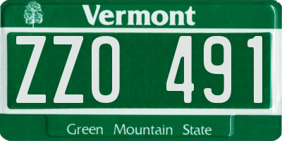 VT license plate ZZO491