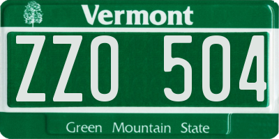 VT license plate ZZO504