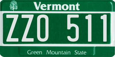 VT license plate ZZO511