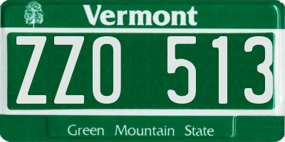 VT license plate ZZO513