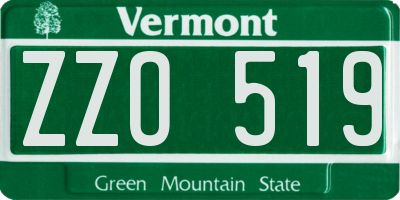 VT license plate ZZO519