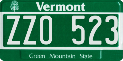 VT license plate ZZO523