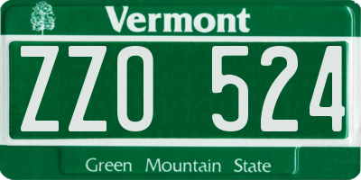 VT license plate ZZO524