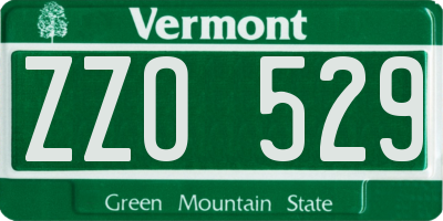 VT license plate ZZO529