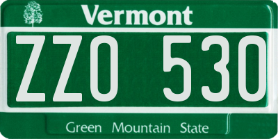 VT license plate ZZO530