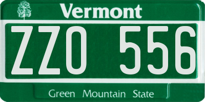 VT license plate ZZO556