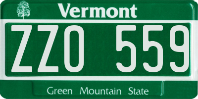 VT license plate ZZO559