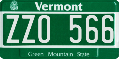 VT license plate ZZO566