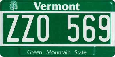 VT license plate ZZO569