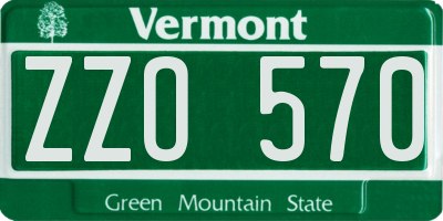 VT license plate ZZO570