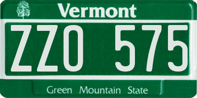 VT license plate ZZO575