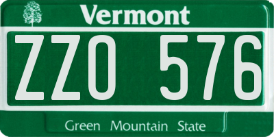 VT license plate ZZO576