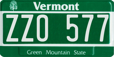 VT license plate ZZO577
