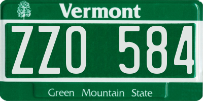 VT license plate ZZO584