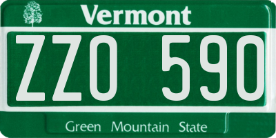VT license plate ZZO590