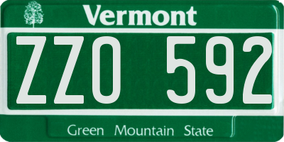 VT license plate ZZO592