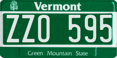 VT license plate ZZO595