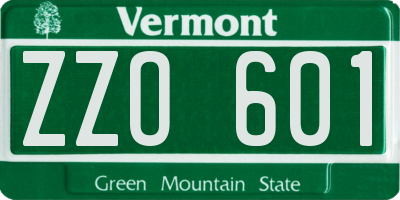 VT license plate ZZO601