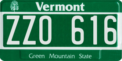VT license plate ZZO616