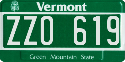 VT license plate ZZO619