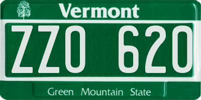 VT license plate ZZO620
