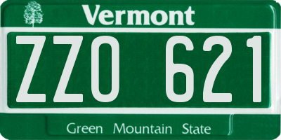 VT license plate ZZO621