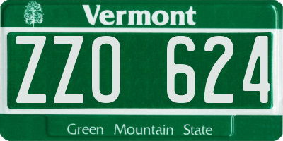 VT license plate ZZO624