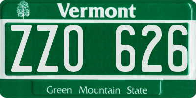 VT license plate ZZO626