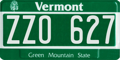 VT license plate ZZO627