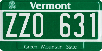 VT license plate ZZO631