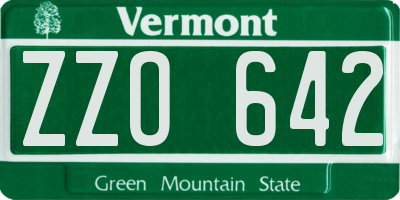 VT license plate ZZO642