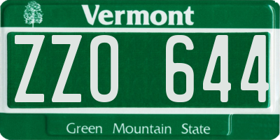 VT license plate ZZO644