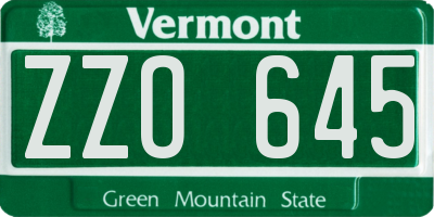 VT license plate ZZO645