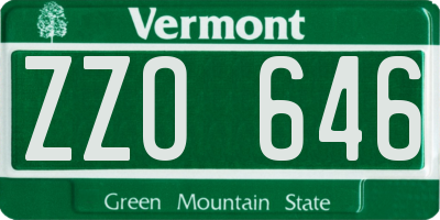 VT license plate ZZO646