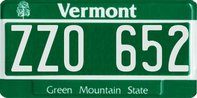 VT license plate ZZO652