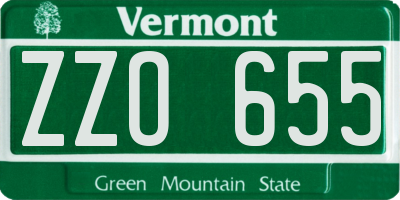 VT license plate ZZO655