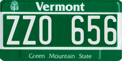 VT license plate ZZO656