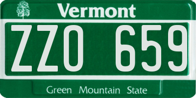 VT license plate ZZO659