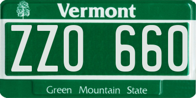 VT license plate ZZO660
