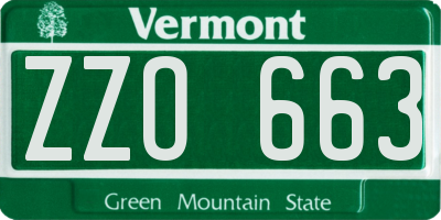 VT license plate ZZO663