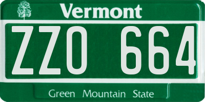 VT license plate ZZO664